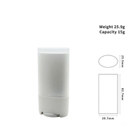 Supreme 15g Contenants ovales twist-up pour déodorant en stick, tubes pour stick solaire, flacons pour baume solide pour soins personnels