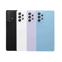 Pour Samsung A52, coque arrière en verre avec design de barre, coque arrière avec cache-objectif de l'appareil photo