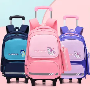 Wholesale Custom Logo Student Waterproof Large Capacity Travel Kids Trolley Bag School Trolley Backpack With Wheels