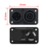 Connecteur d'alimentation étanche IP65 Powercon TRUE1 entrée et sortie combinés 16A 250V, double prise, montage sur panneau avec couvercle - OEM ODM