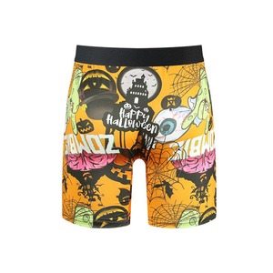 กางเกงบ็อกเซอร์ผู้ชายแนวฮาโลวีนระบายอากาศได้ดีกางเกงขาสั้นเอวยางยืดพิมพ์ลายโลโก้ - Product Image 1