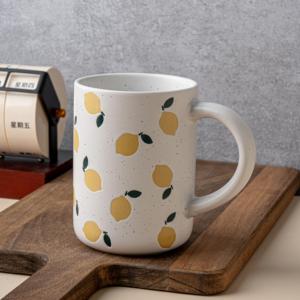 Tasses en céramique Carnaval des fruits d'été, porcelaine 400 ml, compatibles lave-vaisselle et micro-ondes, motifs citron et <span class=keywords><strong>pomme</strong></span>, tasses à café réutilisables pour la <span class=keywords><strong>maison</strong></span> - Product Image 2