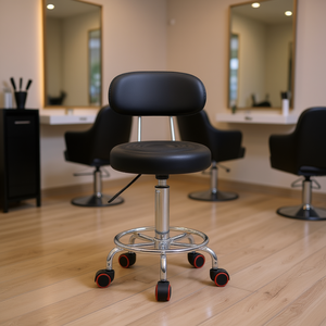 Xh Comfortable Adjustable Round <b>Salon</b> Stool Black Line Contemporary Commercial <b>Furniture</b> - Product Image 2