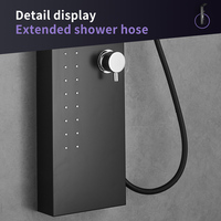 SS304 panneau de robinet de douche colonne de douche noire murale système de pluie columna ducha mitigeur de salle de bain avec douche