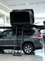 Tente de toit de voiture tout-terrain 4x4 en aluminium imperméable pour 2 à 4 personnes, ouverture latérale, coque rigide, tente de toit RTT
