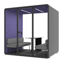 Cabine de réunion mobile intérieure très demandée, cabine téléphonique insonorisée pour bureau à domicile avec mobilier canapé