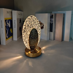 Lámpara de Mesa de Cristal Moderna, Lámpara de Escritorio Elegante con Control Táctil Contemporáneo, Lámpara de Noche Inalámbrica con Carga USB - Product Image 6