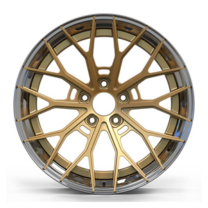 20 21 22 rohana rèn bánh xe hợp kim nhôm rèn bánh xe Thùng đánh bóng và trung tâm vàng tùy chỉnh hai mảnh sâu món ăn vành - Product Image 2