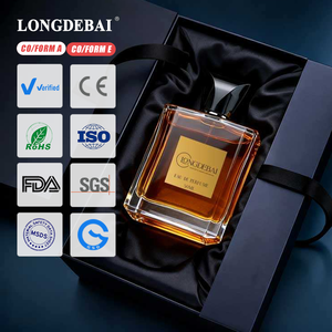 Custom Design Premium Square Perfume <b>Spray</b> <b>Bottle</b> Clear 50ml 100Ml Luxury Men <b>Empty</b> Glass Perfume <b>Bottle</b> with Box Packaging - Product Image 1