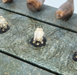 <span class=keywords><strong>Fontaine</strong></span> d'intérieur et d'extérieur <span class=keywords><strong>rectangulaire</strong></span>, en <span class=keywords><strong>pierre</strong></span> et Patina, de Style nordique, avec lumières LED et oiseaux en Bronze - Product Image 2