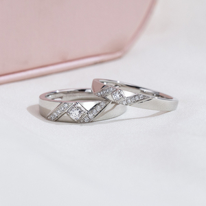 Messi Jewelry MSR-2091 PT950 Round Shape Red Gemstone Lab Grown Diamond <b>Ring</b> Wedding <b>Rings</b> <b>Couple</b> Set - Product Image 1