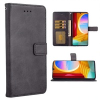 Étui portefeuille QY pour A16 5G/4G A26 A36 avec verre trempé, blocage RFID, support de cartes en PU et protection d'écran