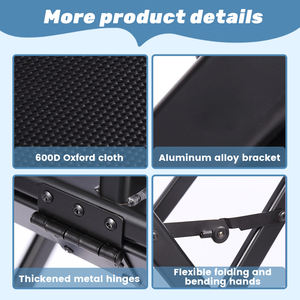 เก้าอี้พับได้อลูมิเนียมพนักพิงสูงสำหรับแต่งหน้า พกพาสะดวก ใช้ได้ทั้งในร่มและกลางแจ้ง เหมาะสำหรับทำผม ใช้ได้ที่ชายหาดและสวนสาธารณะ - Product Image 5