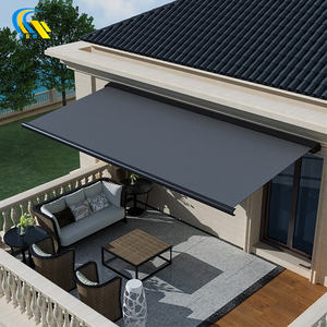 مظلة ذراع قابلة للطي من الألومنيوم للحديقة والفناء مظلة كهربائية قابلة للطي خارجية بإطار كامل للشرفة - Product Image 4