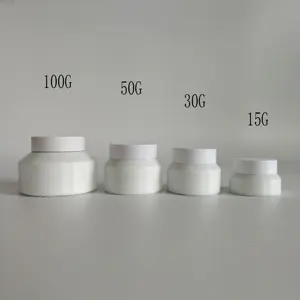 empty white Opal white glass cosmetic cream jar lotion bottle 15ml 30ml 50 ml 100ml with cap skincare packaging
