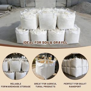 Bulk Container Bags, 2200Lbs Load Capacity, 35"L x 35"W x 43"H, Woven Polypropylene Sacks, 4 Fastening Hooks, Flat Bottom - Product Image 4