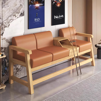 Ensemble de canapés et fauteuils de spectateur pour salle de billard, revêtement en cuir PU, structure en bois massif, design moderne, mobilier de bureau commercial modulaire