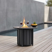 Table de foyer au propane en acier galvanisé durable, puissance de chauffage de 40 000 BTU, autoportante, écologique, pour utilisation en intérieur/extérieur sur la terrasse