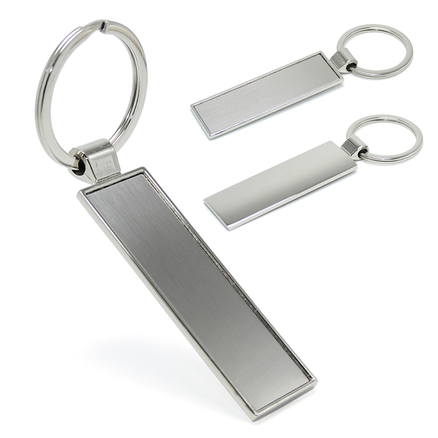 Cheap Gifts Giveaways DIY Rectangle Key Ring Holder Metal Square Key Chain Round Keyring Wholesale Blank Zinc Alloy Keychain