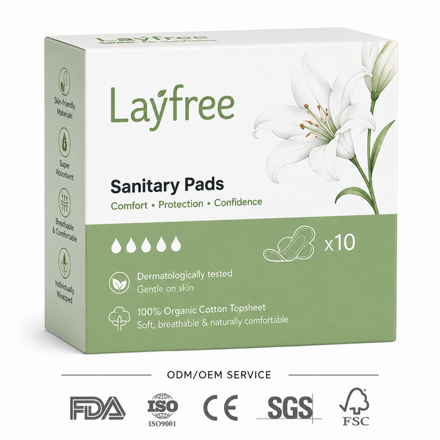 Wholesale Sanitary Napkin Day and Night Lower Price Women Breathable Absorption 100% Organic Cotton Sanitary Pad
