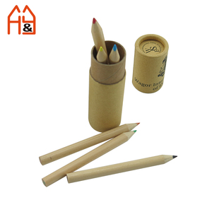 Mini matite per la pittura di arte dei bambini adulti, matita colore olio di legno natura, 6 pz in carta Kraft tubo pacchetto scuola regalo personalizzato - Product Image 6