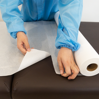 Feuilles de papier d'examen jetables imperméables en film PE laminé, gaufrées à pois bleues, pour tables d'examen médical, hôtels, cliniques