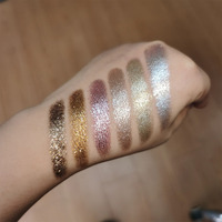 6 warna bubuk Mica kilau metalik kustom palet Eyeshadow bercahaya tahan air berlian Vegan untuk kulit gelap