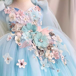Vestido de Princesa <span class=keywords><strong>Lolita</strong></span> 2026, Nuevo Estilo Floral, Falda Larga con Volumen, Vestido de Cumpleaños para Niñas de Un Año - Product Image 3