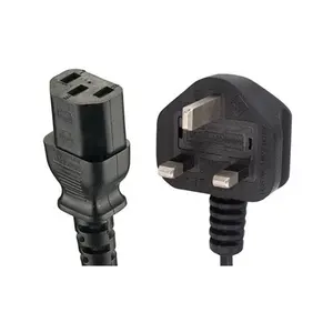 ASTA Standard 6ft 13A 250v UK 3 Pin plug To Iec C13 Computer Pc Power Cord