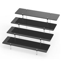 Présentoir carré en acrylique de qualité supérieure, présentoir de marchandises à nombre de niveaux réglable sur mesure, pour les équipes d'approvisionnement des grands supermarchés