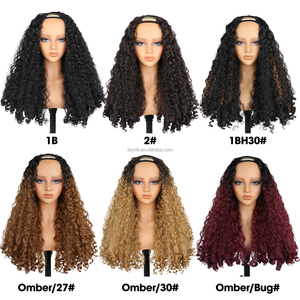 <span class=keywords><strong>Parrucca</strong></span> <span class=keywords><strong>Afro</strong></span> Riccia Naturale in Fibra Sintetica Resistente al Calore, Parte a U, Senza Colla, Effetto Yaki Bouncy - Product Image 6