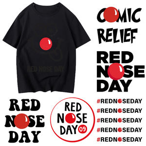<strong>Red</strong> <strong>Nose</strong> <strong>Day</strong> Pattern Heat Transfer Sticker Dtf Transfer Heat Press Hot Peel Dtf Transfer Party Gift Diy UV Decorative Sticker - Product Image 1
