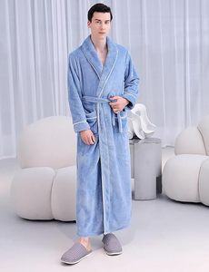 Peignoir épais et doux en peluche pour hommes et femmes, peignoir de couple long et chaud, vêtement de détente doux pour la maison et l'hôtel - Product Image 3