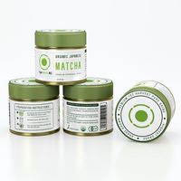 Usine en stock Rond Vide Mat Finition Matcha Peut Étain De Qualité Alimentaire 30 g 60x60 Poudre Matcha De Qualité Personnalisée Japon Étain avec Couvercle