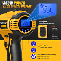 Pistola de Calor Digital LCD 550 al por Mayor ° Cargador para Batería de 20V con Doble Temperatura, 5 Boquillas Intercambiables y Memoria de Temperatura