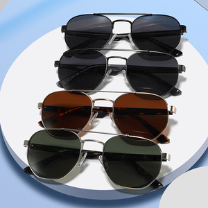 Gafas de sol de aviador transfronterizas para hombre, montura metálica, patillas de acetato, protección UV400, polarizadas, para conducir, tipo 3, lentes TAC - Product Image 4
