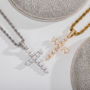 Copper Sporty Heart-Shaped <b>Cross</b> Pendant Simple Fashionable Accessory Men Women Versatile <b>Chain</b> Live - Product Image 3