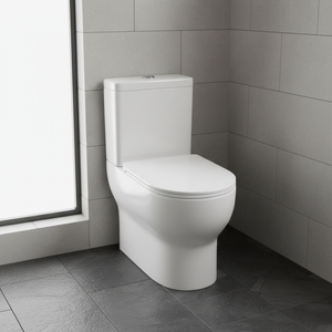 Ensemble de toilettes monobloc Triton moderne à double chasse, cuvette allongée, sanitaire en céramique avec siphon en P ou en S pour villas, écoles et salles de bain - Product Image 1