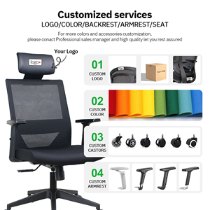 Chaise de <span class=keywords><strong>bureau</strong></span> ergonomique minimaliste en maille avec appui-tête, facile à nettoyer - Product Image 3