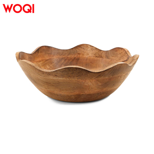 WOQI marrone rustica decorazione cucina in <span class=keywords><strong>legno</strong></span> cesto <span class=keywords><strong>di</strong></span> frutta bordato <span class=keywords><strong>di</strong></span> capesante per tavolino o <span class=keywords><strong>centrotavola</strong></span> per la casa per esposizione <span class=keywords><strong>di</strong></span> cibo - Product Image 1