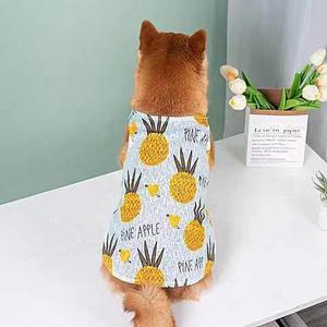 Summer Breathable Mesh Vest For Small Dogs <b>Cats</b> Pineapple Pattern Sun Protection Clothing Tropical Design Pet <b>Clothes</b> - Product Image 1