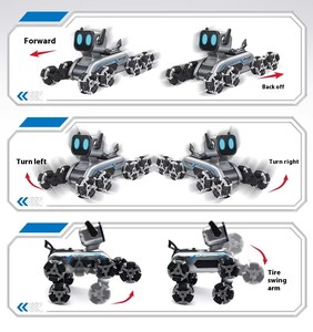 Elektrikli Dans Uzaktan Kumandalı Robot Kiti, USB Kablosu ile Sekiz Tekerlekli Dağ Bisikleti Uzaktan Kumandalı Köpek Eğitici Oyuncak - Product Image 1