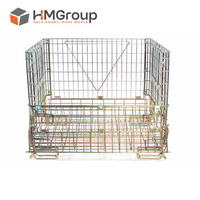 Conteneur de stockage pliable en métal maillé, robuste, portable et durable, pour entrepôt