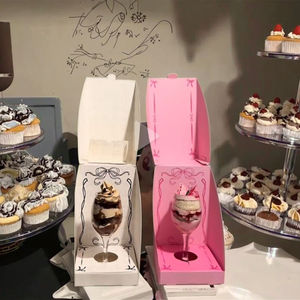 Scatola Pieghevole per Torte in Carta, Confezione per Dolci di San Valentino, Ideale per Cupcake in Vetro - Product Image 2