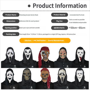 Casques audio pour <span class=keywords><strong>films</strong></span> et séries télévisées de la série Scream, masques de bal masqué, masques effrayants de visage de fantôme, accessoires de farce pour fête d'Halloween - Product Image 3