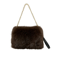Sac à main d'hiver de luxe chaud en fausse fourrure pour femme, sac à bandoulière moelleux en peluche, petit sac fourre-tout tendance, sac à bandoulière sous le bras