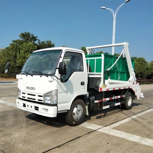Camion à ordures ISUZU ELF 6CBM avec bras oscillant 4x2, camion à ordures à bras rotatif, camion à ordures à benne basculante - Product Image 1