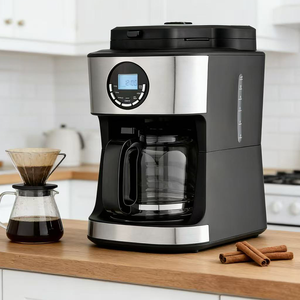 <span class=keywords><strong>Cafetera</strong></span> <span class=keywords><strong>de</strong></span> <span class=keywords><strong>Goteo</strong></span> <span class=keywords><strong>de</strong></span> 12 Tazas y 1.8L <span class=keywords><strong>con</strong></span> <span class=keywords><strong>Molinillo</strong></span> <span class=keywords><strong>de</strong></span> Cuchillas <span class=keywords><strong>Incorporado</strong></span> - Temporizador Programable <span class=keywords><strong>de</strong></span> 24H, Botones Dobles, Protección Contra Sobrecalentamiento, 220-240V, 950W - Product Image 5