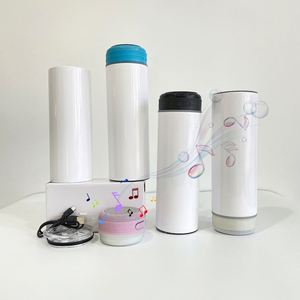 Botellas de Agua Inteligentes con Reproductor de Música Inalámbrico, Blancas, de 20 oz, para Sublimación, con Tapa - Product Image 1