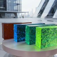 Blocs de verre solides durables en gros, polis à la machine, design moderne, pour la décoration murale intérieure/extérieure de cuisines, salles de bain et hôtels